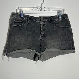 Universal Thread High Rise Shortie Faded Black Button Fly Jean Denim Shorts